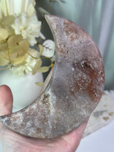 Load image into Gallery viewer, Pink Amethyst Moon On Stand #105
