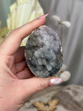 Load image into Gallery viewer, Mixed Amethyst x Moss Agate Sugar Druzy Egg #98
