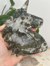 Load image into Gallery viewer, XXL Moss Agate Unicorn Head
