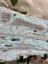 Load image into Gallery viewer, XXL Blue Aragonite Slab On Stand
