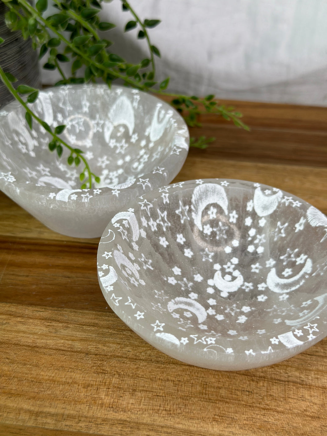 10cm Engraved Selenite Bowl