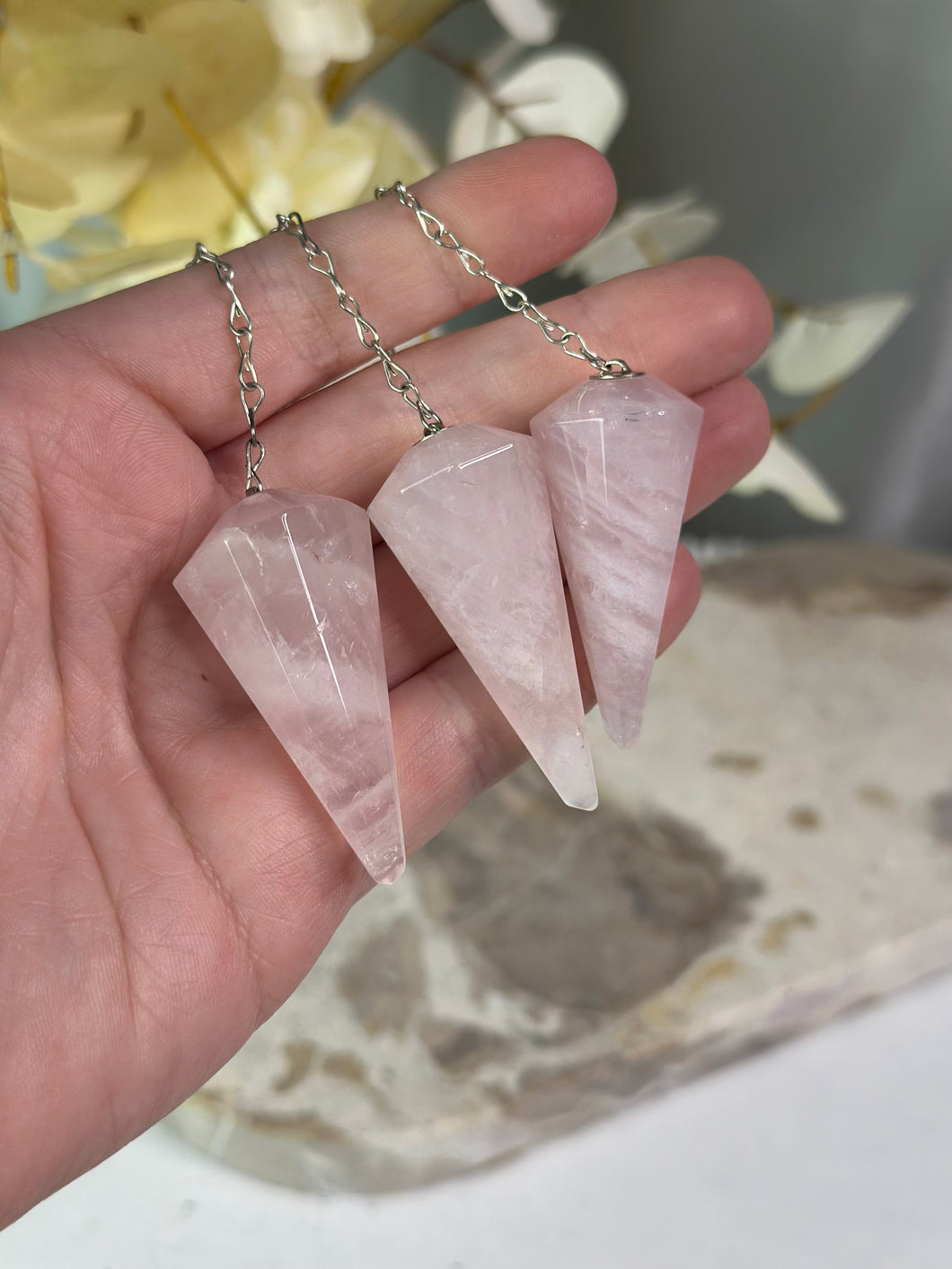 Rose Quartz Pendulums