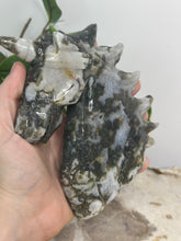 Load image into Gallery viewer, XXL Moss Agate Unicorn Head
