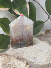 Load image into Gallery viewer, Pink Plume Agate x Moss Domino #51
