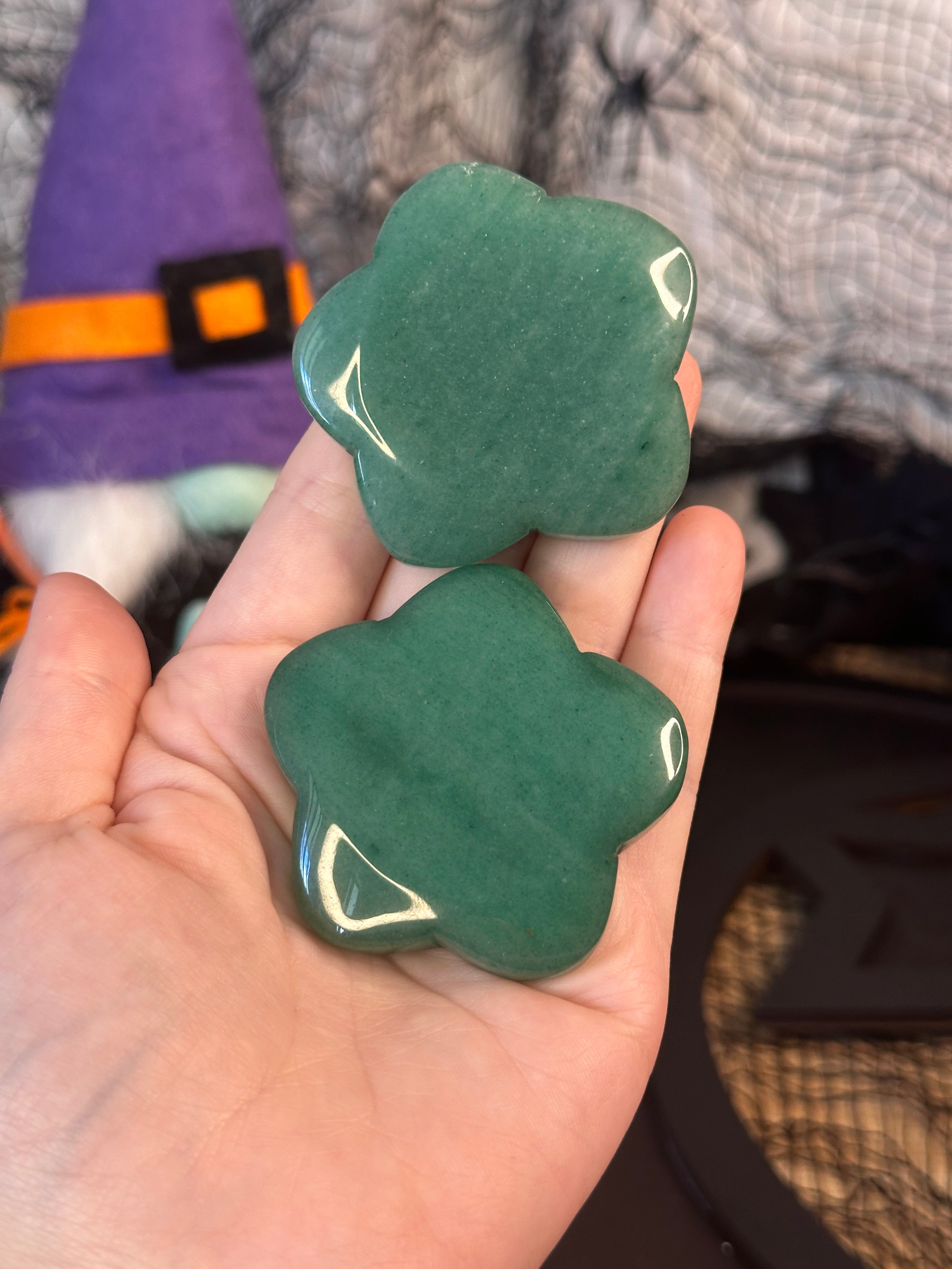 Green Aventurine Puffy Flowers