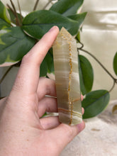 Load image into Gallery viewer, Green Banded Calcite Tower #14
