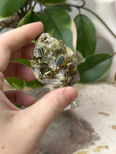 Load image into Gallery viewer, Iridescent Pyrite On Quartz Specimen #25
