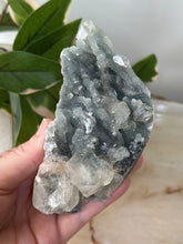 Load image into Gallery viewer, Glassy Green/Black Apophyllite~Peach Stillbite~Blue/Black/Green Chalcedony Cluster #105
