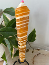 Load image into Gallery viewer, Orange Calcite Wand On Stand #88

