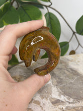 Load image into Gallery viewer, Red/Yellow Sea Jasper Dolphin
