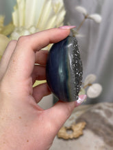 Load image into Gallery viewer, Green Amethyst x Agate Sugar Druzy Egg #70
