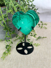 Load image into Gallery viewer, Malachite Heart On Stand #95
