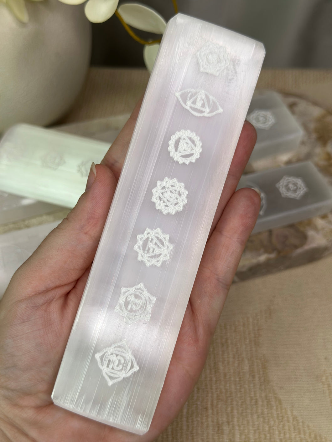 Chakra Selenite Tile